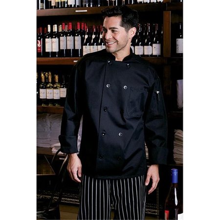 NATHAN CALEB Classic with Mesh Chef Coat in Black Small NA608901